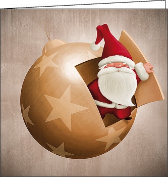 Weihnachtskarte "Der Holzkugel Weihnachtsmann"
