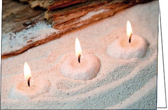 Weihnachtskarte "Sand-Kerzen-Stimmung"