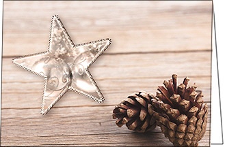 Weihnachtskarte "Tannenzapfen Sternenzauber"