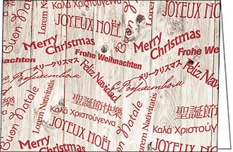 Weihnachtskarte "Frohe Weihnachten mehrsprachig"
