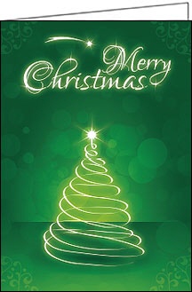 Weihnachtskarte "Tannenbaum Merry Christmas grün"
