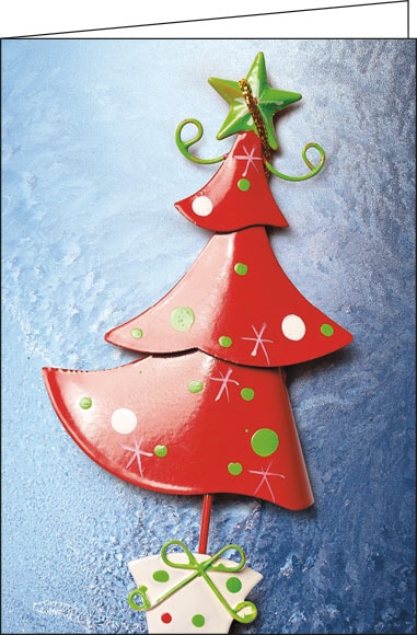 Weihnachtskarten "Roter Deko-Tannenbaum"