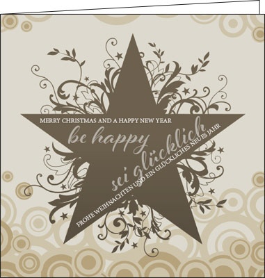 Weihnachtskarte "be happy - sei glücklich"