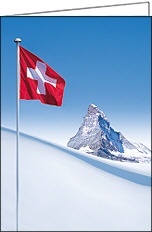 Weihnachtskarten "Matterhorn & Schweizerfahne"