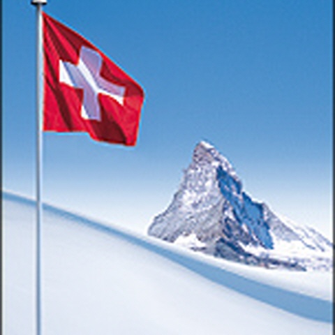 Weihnachtskarten "Matterhorn & Schweizerfahne"