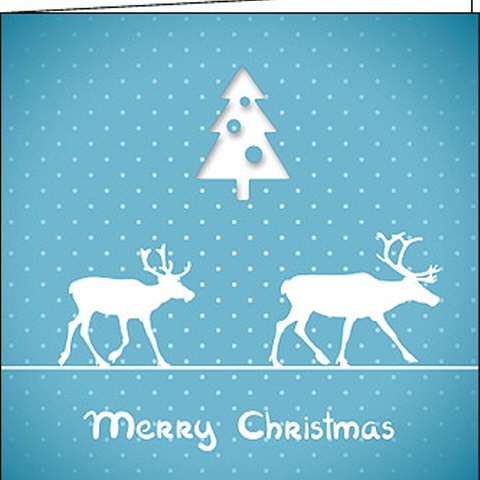 Weihnachtskarten "Merry Christmas Rentiere"