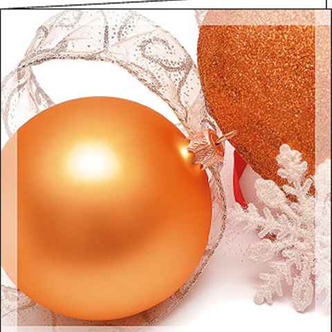 Weihnachtskarten "Weihnachtskugeln Orange-Design"