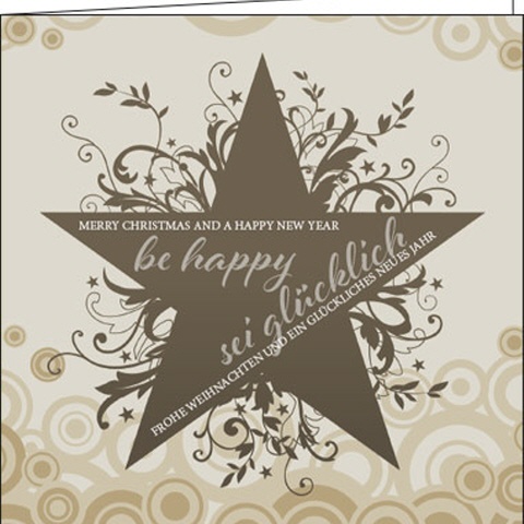 Weihnachtskarten "be happy - sei glücklich"
