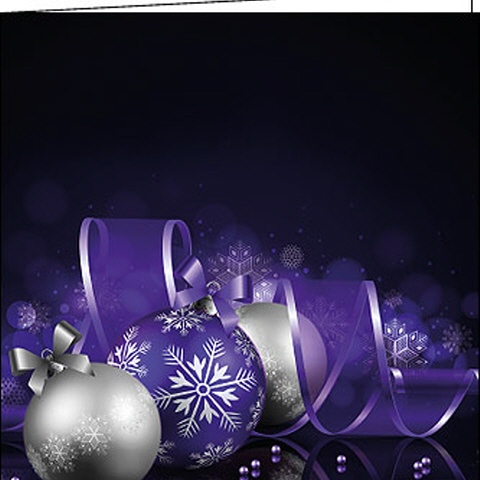 Weihnachtskarten "Weihnachtskugeln Violettstyle"