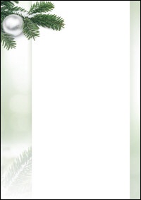 Weihnachtsbriefpapier "Weihnachtsschmuck in grün"