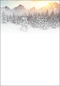 Weihnachtsbriefpapier "Bergwelt im Winterkleid"