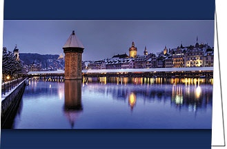 Weihnachtskarte "Kapellbrücke Stadt Luzern"