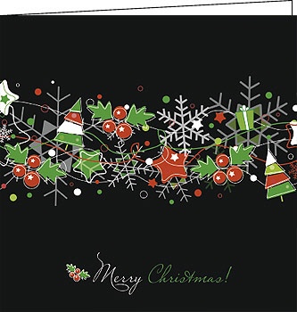 Weihnachtskarte "Bunte Weihnachtsgirlande"