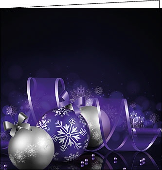 Weihnachtskarte "Weihnachtskugeln Violettstyle"