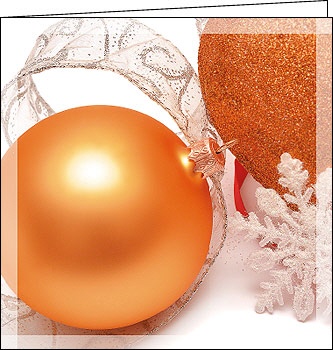 Weihnachtskarte "Weihnachtskugeln Orange-Design"