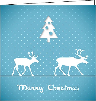 Weihnachtskarte "Merry Christmas Rentiere"