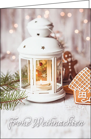 Weihnachtskarte "Laterne mit Lebkuchen"